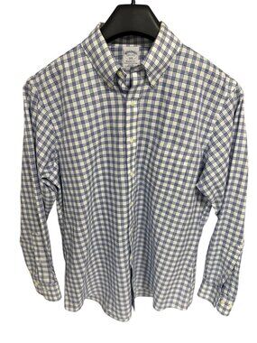 Brooks Brothers 1818 Regent Fit Non Iron Cotton Dress Shirt Blue 16 1/2 4/5